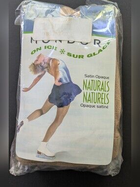 Mondor 3372 Boot Cover Figure Skating  Tights - Suntan Size M Women NWT